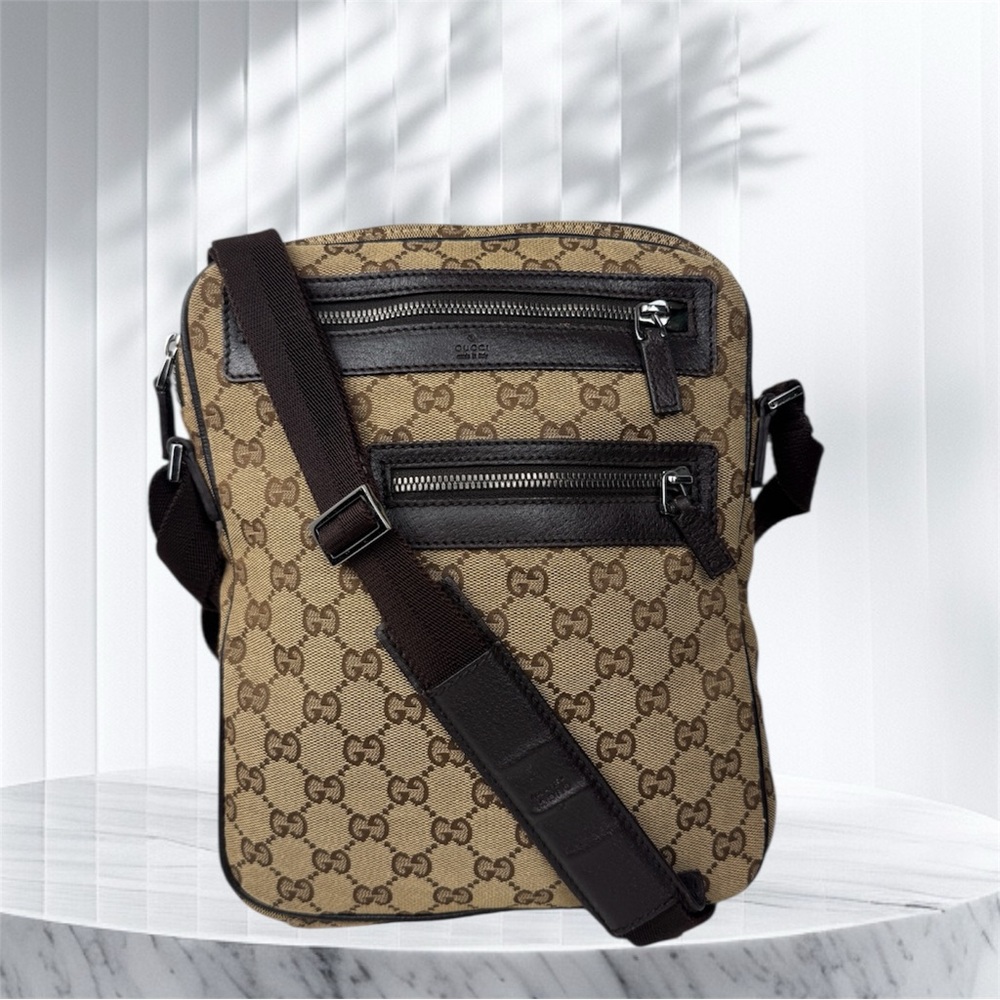 Gucci Canvad Brown Crossbody Bag